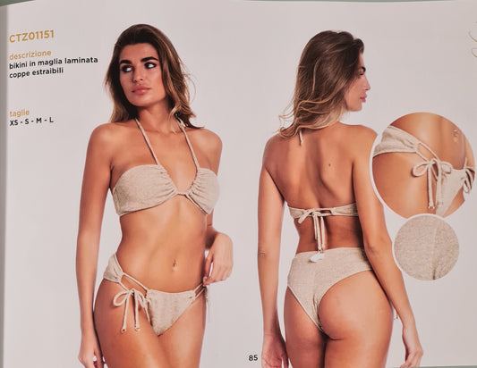 Costume Bikini fascia oro